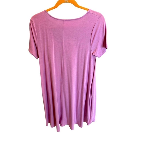 Zenana Premium Swing Loose Dress Size Large Strappy Neckline Barbie Pink - Picture 2 of 3